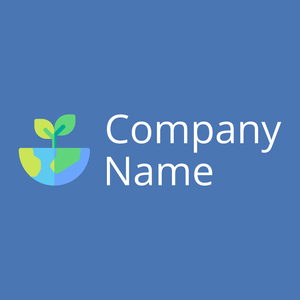Plant logo on a Steel Blue background - Abstract