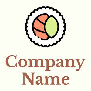 Sushi roll logo on a Ivory background - Essen & Trinken