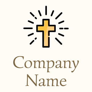 Black Cross on a Floral White background - Religieus