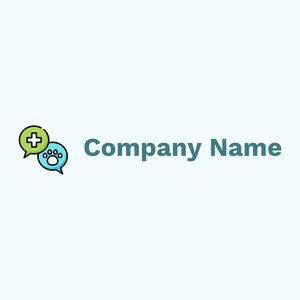 Outlined Veterinary logo on a Azure background - Animaux & Animaux de compagnie