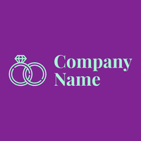 Wedding rings logo on a Vivid Violet background - Moda & Belleza