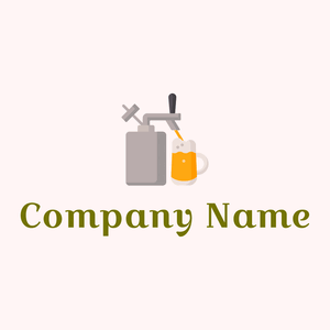 Beer keg logo on a Snow background - Alimentos & Bebidas