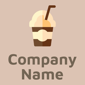 Ice coffee logo on a Bone background - Comida & Bebida