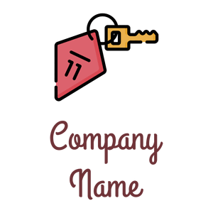 Room key and keychain logo on a white background - Travel & Hotel