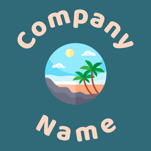 Beach logo on a Blumine background - Environmental & Green