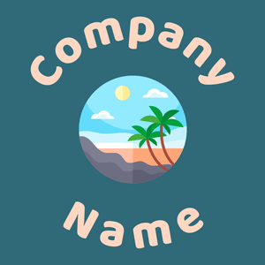Beach logo on a Blumine background - Medio ambiente & Ecología