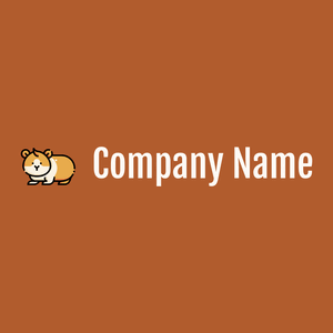Guinea pig logo on a Fiery Orange background - Animali & Cuccioli