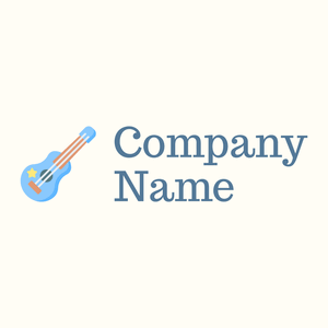Light Sky Blue Guitar on a Floral White background - Entertainment & Kunst