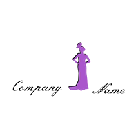 Logotipo de silueta de mujer en vestido de noche - Servicio de bodas Logotipo