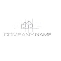 Logo con el plano de una casa - Bienes raices & Hipoteca Logotipo