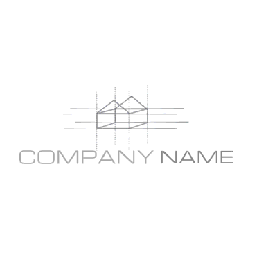 Logo con el plano de una casa - Arquitectura Logotipo