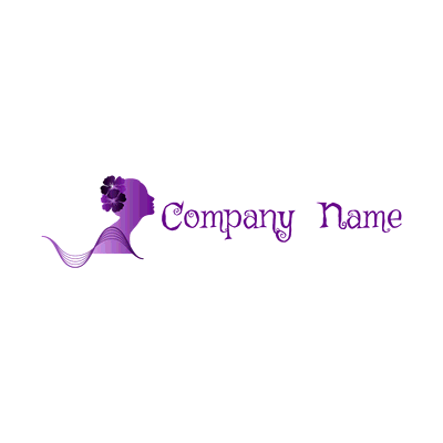 Logo cara mujer perfil púrpura - Servicio de bodas Logotipo