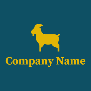 Goat logo on a Blue Stone background - Animais e Pets