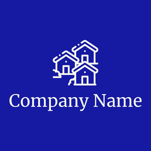 Village logo on a Egyptian Blue background - Abstrait