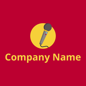 Microphone logo on a Venetian Red background - Arte & Entretenimiento