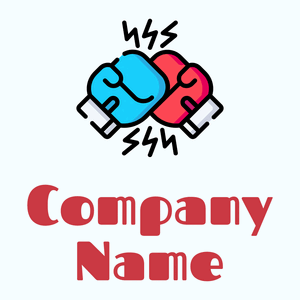 Boxing gloves logo on a Azure background - Sports