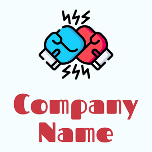 Boxing gloves logo on a Azure background - Deportes