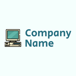 Computer logo on a Azure background - Abstrakt