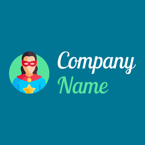 Superhero logo on a Eastern Blue background - Arte & Intrattenimento