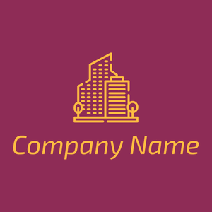 Office center logo on a pink background - Architectural