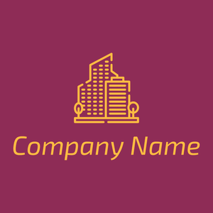 Office center logo on a pink background - Architectuur