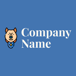 Police dog logo on a Steel Blue background - Tiere & Haustiere