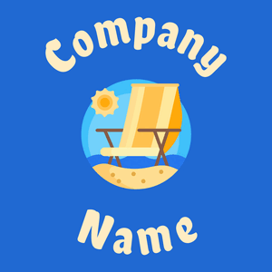 Beach chair logo on a Denim background - Travel & Hotel