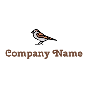 Outlined standing Sparrow logo on a White background - Tiere & Haustiere