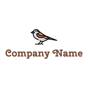 Outlined standing Sparrow logo on a White background - Animali & Cuccioli