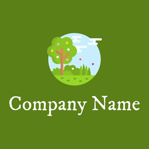 Garden logo on a Olive Drab background - Bloemist