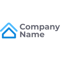 Logo with a blue house - Home Furnishings
