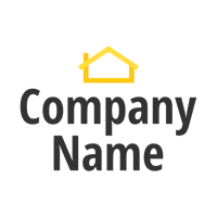 Logo with a yellow house - Domaine de l'architechture