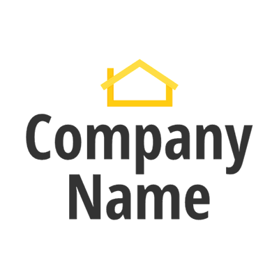 Logo with a yellow house - Real Estate & Mortgage