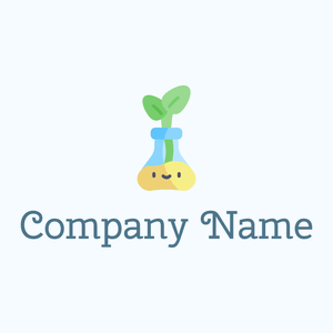 Botanic logo on a Alice Blue background - Floral