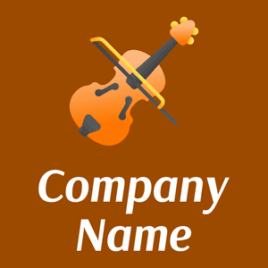 Violin logo on a Tenne (Tawny) background - Entertainment & Arts