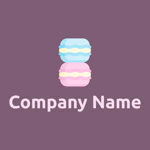 Macaron logo on a Trendy Pink background - Essen & Trinken