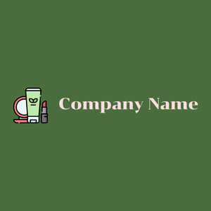 Cosmetics logo on a Fern Green background - Moda & Beleza