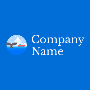 Whale watching logo on a Navy Blue background - Abstracto