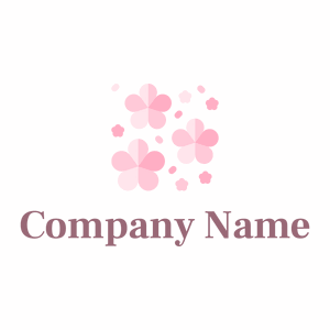 Pink Sakura logo on a White background - Floral