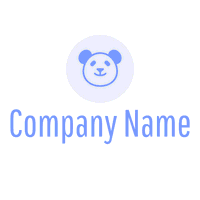 Logotipo de cabeza de panda en círculo - Niños & Guardería Logotipo