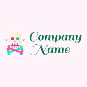 Skull logo on a Lavender Blush background - Abstrait