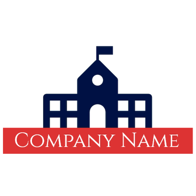 Building logo with flag - Education