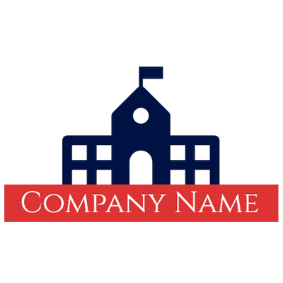 Building logo with flag - Domaine de l'architechture