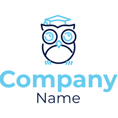 Logo con búho graduado - Comunidad & Sin fines de lucro Logotipo