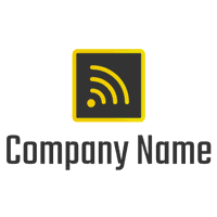 Yellow Wifi/Network Sign Logo - Technology