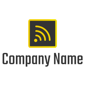 Yellow Wifi/Network Sign Logo - Computer