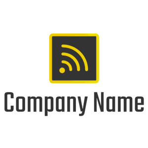 Yellow Wifi/Network Sign Logo - Comunicaciones