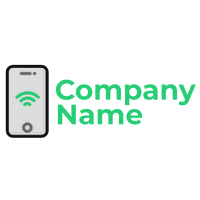 Logo del teléfono con señal wifi - Internet Logotipo