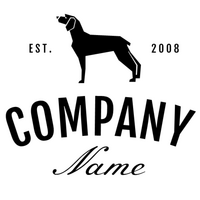 Logotipo de perro y fecha - Arte & Entretenimiento Logotipo
