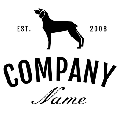 Hunde- und Datumslogo - Unterhaltung & Kunst Logo
